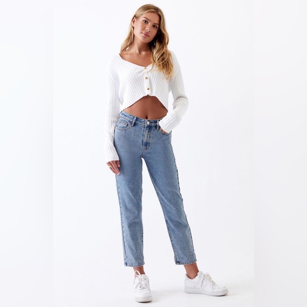Pacsun High-Rise Straight Leg Jeans - Light/Medium Blue
